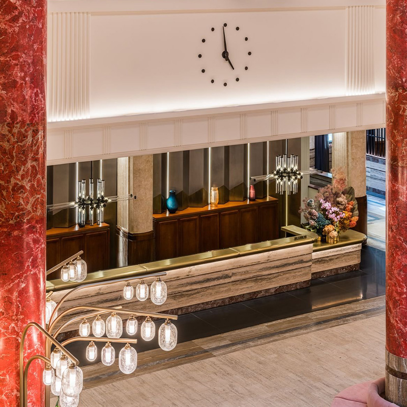 Kimpton Margot Sydney lobby with clock scented by Air Aroma