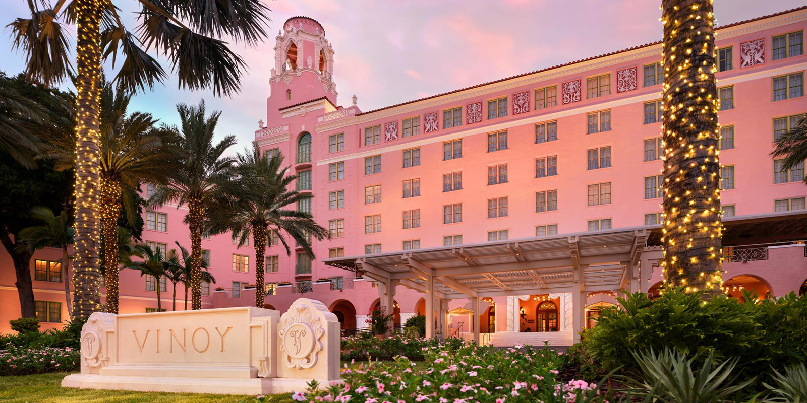 The Vinoy building exterior pink